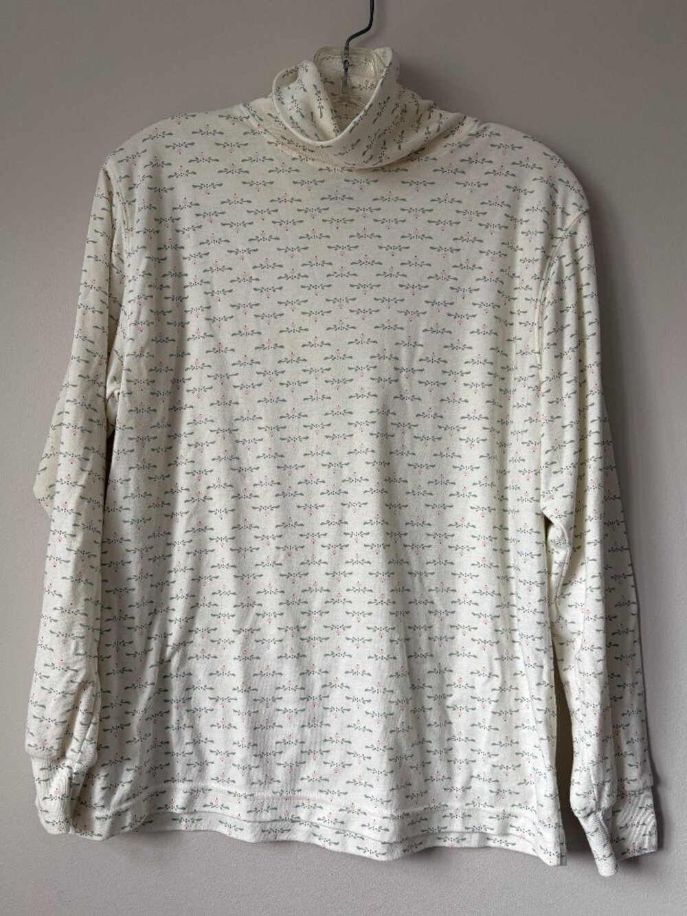 Vintage 90s FairSet Ditsy Floral Turtleneck Top Medium M